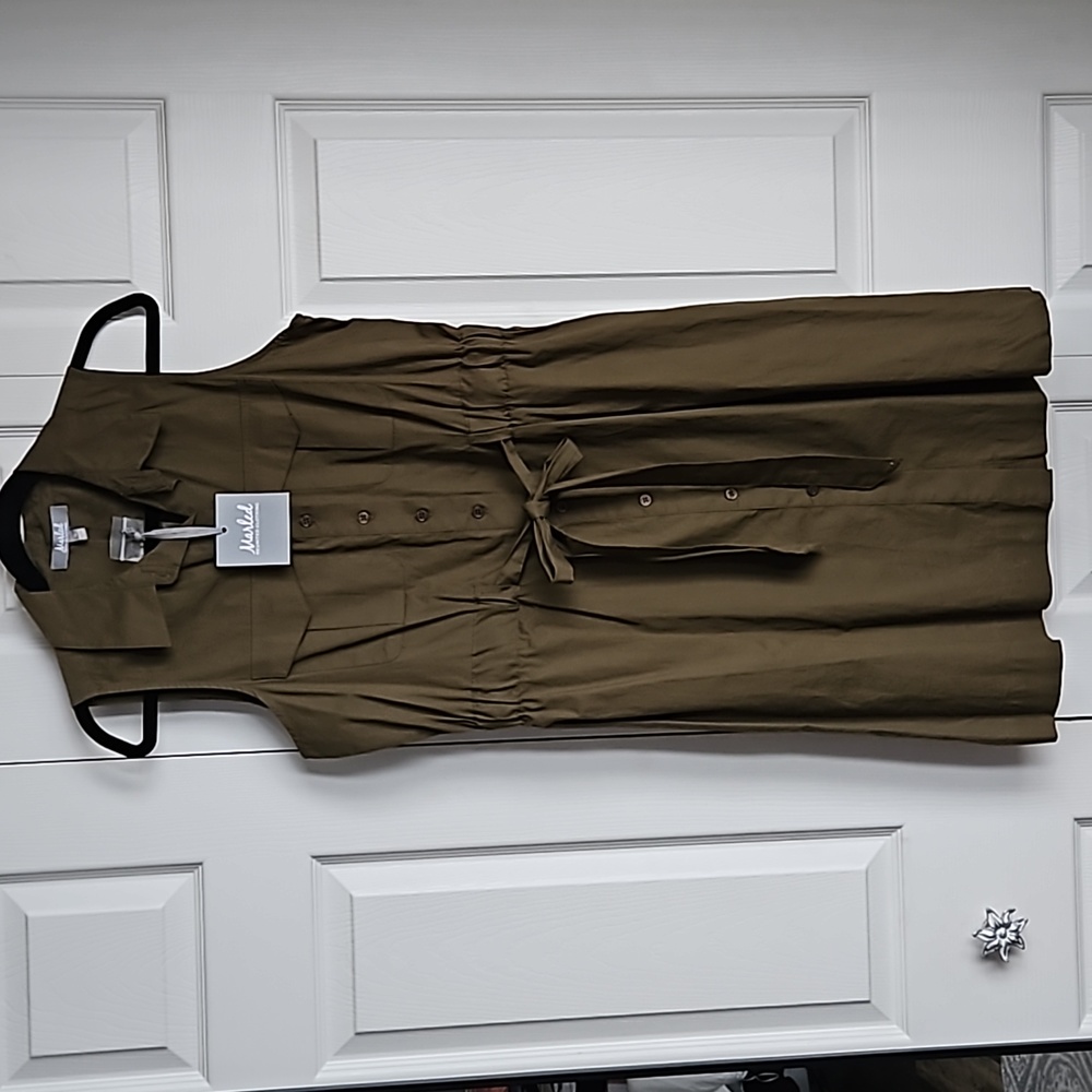 NWT Marled Medium Olive Green Sleeveless Dress